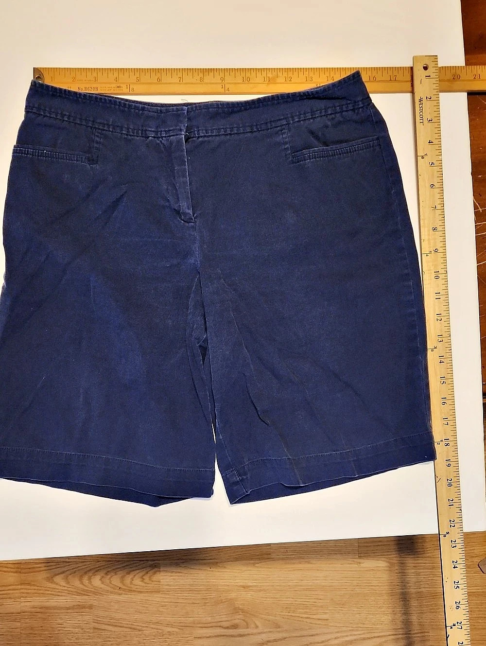IZOD Women's Flat Front Shorts in Blue